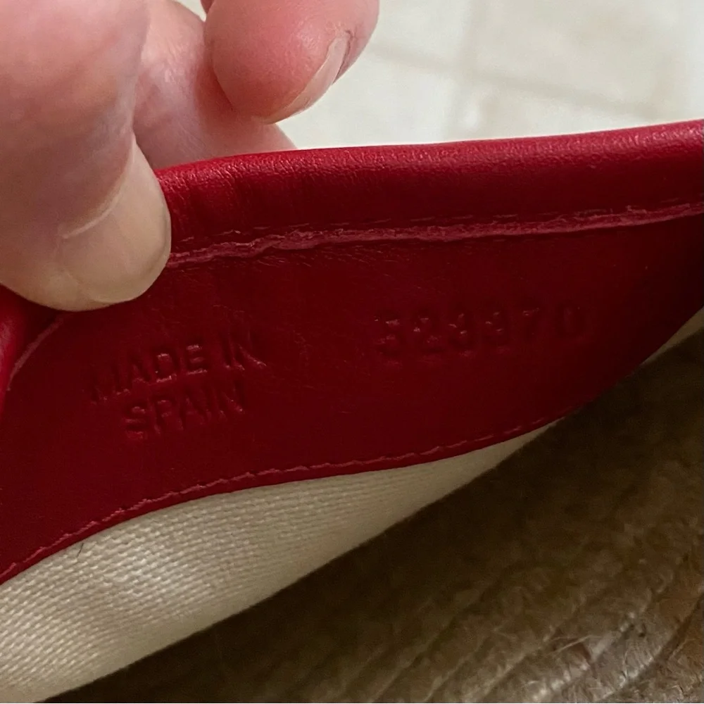Gucci Sylvie Stripes Interlocking G Logo Canvas Leather Espadrilles Flats size 8